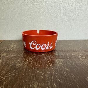 Vintage Coors Beer Red Round Plastic Ashtray BROOKPARK 80s‎ 90s
